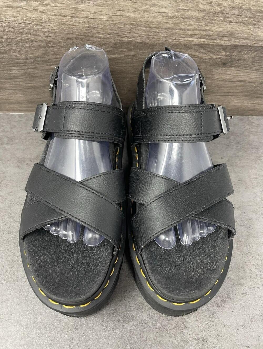 Dr Martens Voss Quad Platform Sandals Womens Size 10 Black Strap - Picture 3 of 11